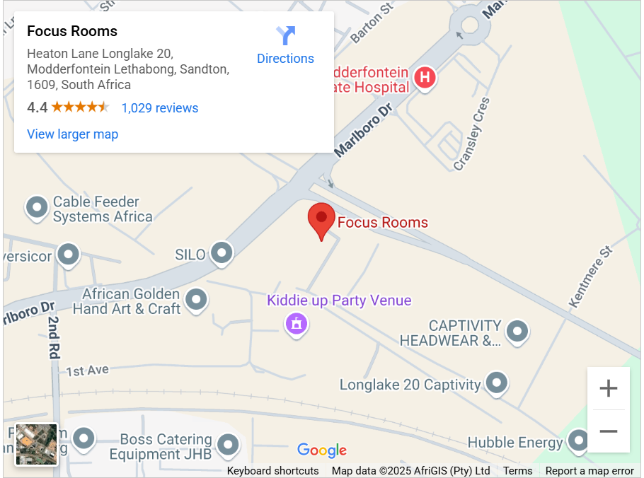 Map to The Focus Rooms1